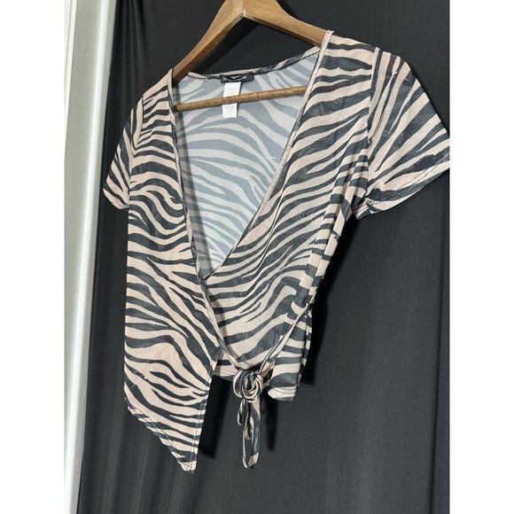 Caution To The Wind Women Small Striped zebra wrap Y2K Mcbling Baddie Kawaii‎ - Picture 2 of 5